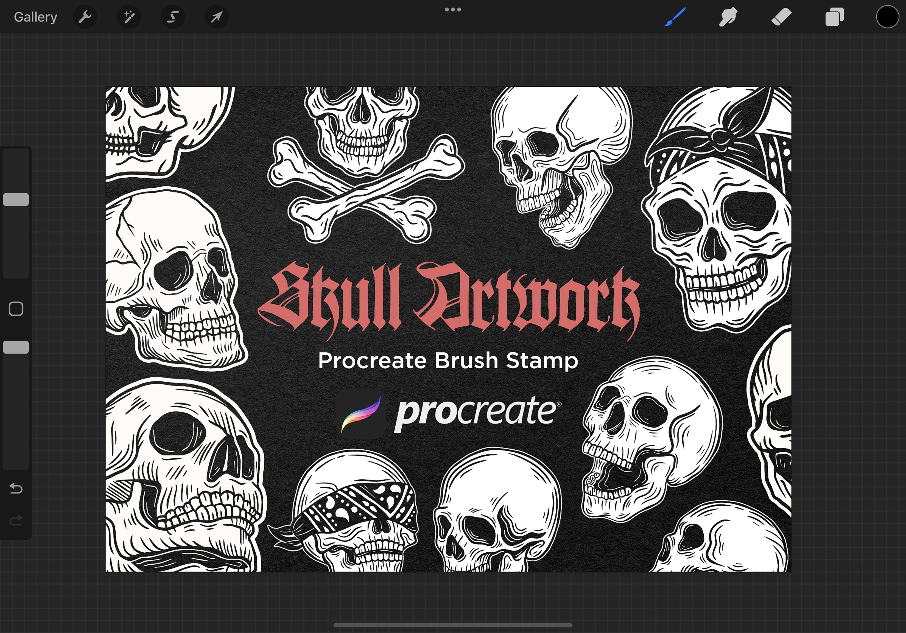 34 Skull Dark Procreate Brushes 7556730