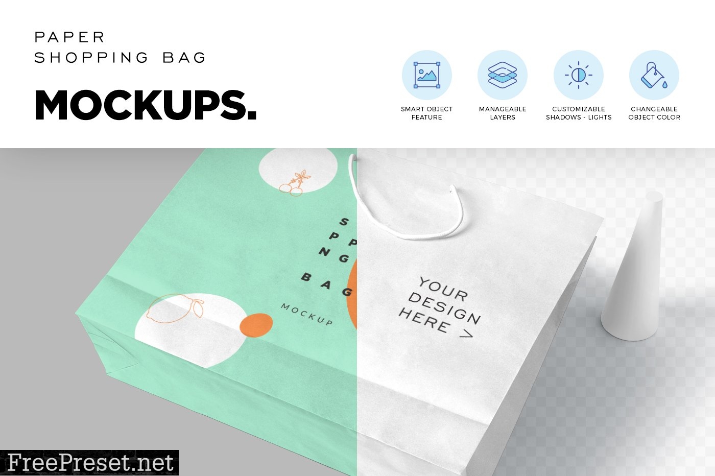 4 Paper Shopping Bag Mockups 6704224