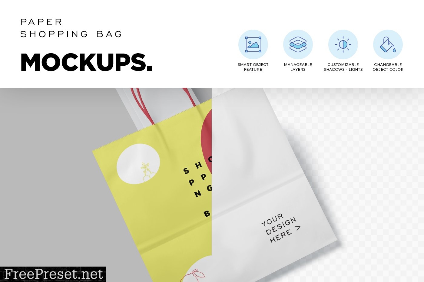 6 Paper Shopping Bag Mockups 6706689