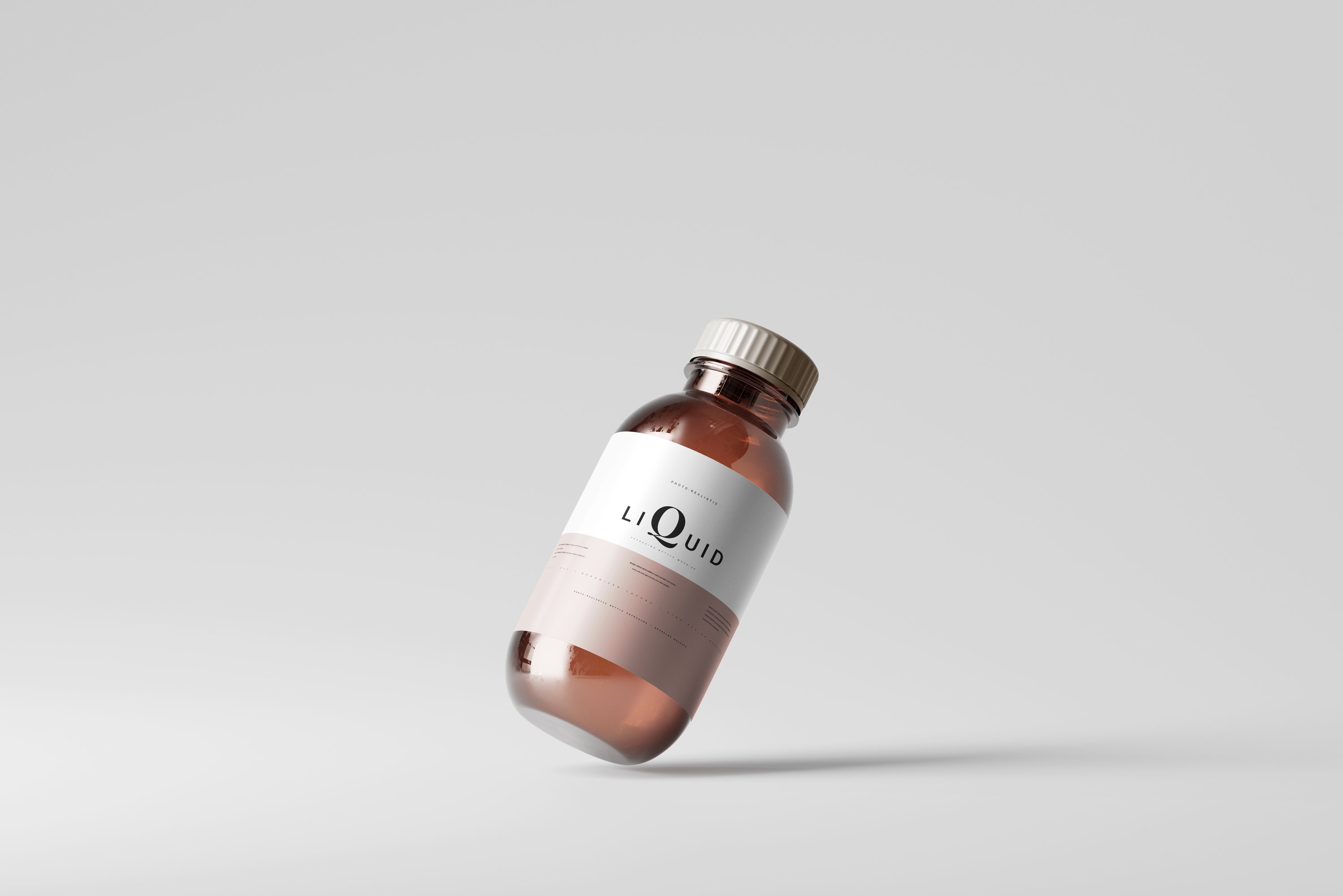 Amber Glass Medicine Bottle Mockup 7460281