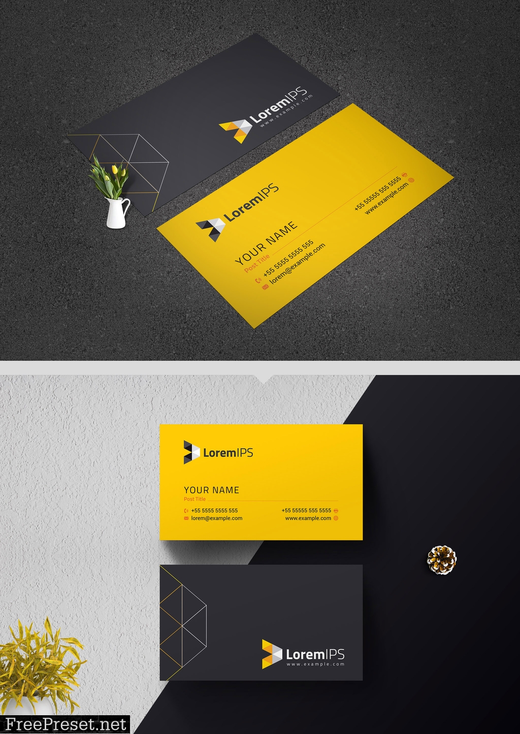 Black and Yellow Business Card Layout 221205779