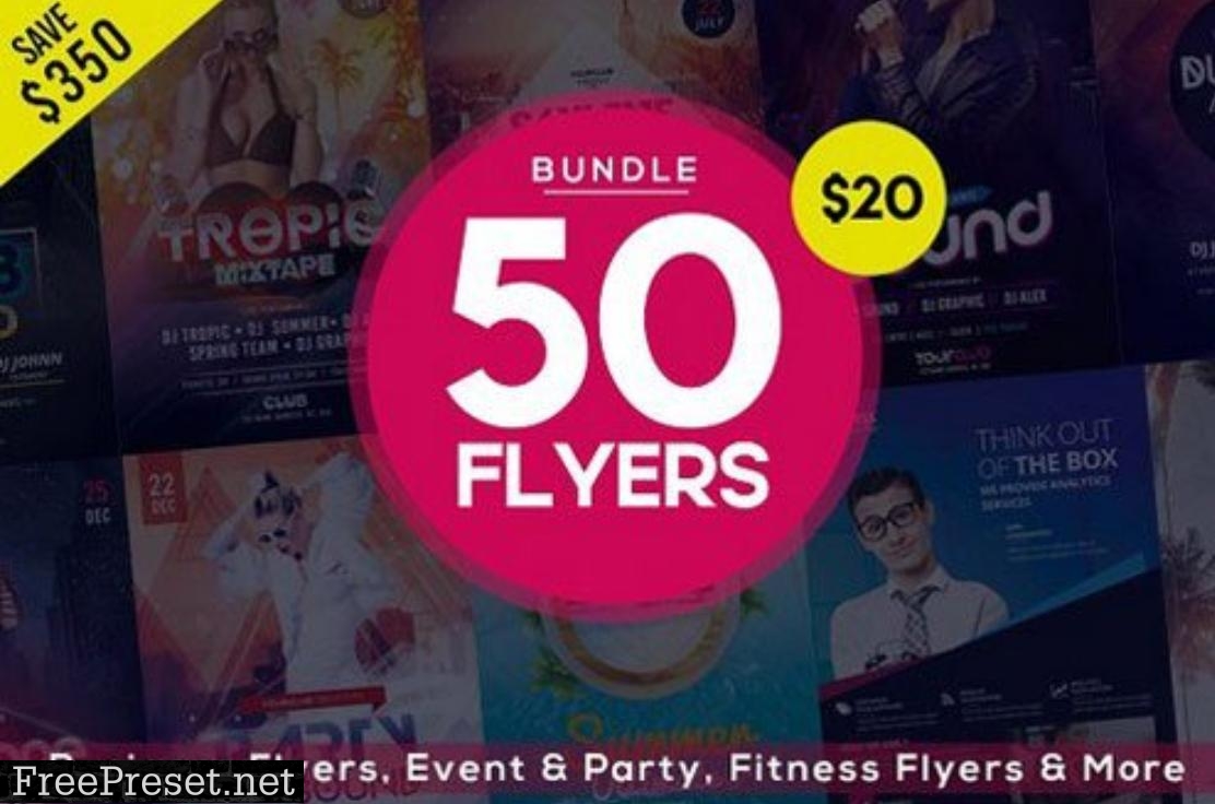 BUNDLE 50 PSD FLYERS TEMPLATES