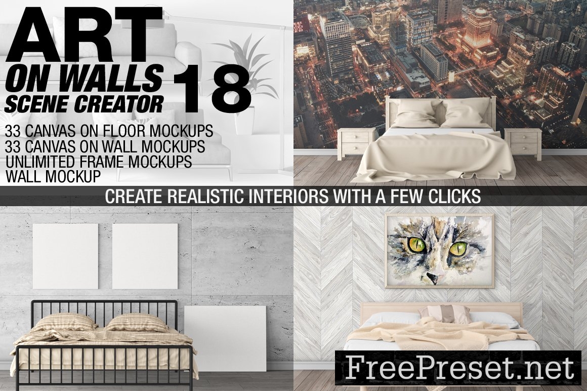 Canvas Mockups - Frames Mockups v 18