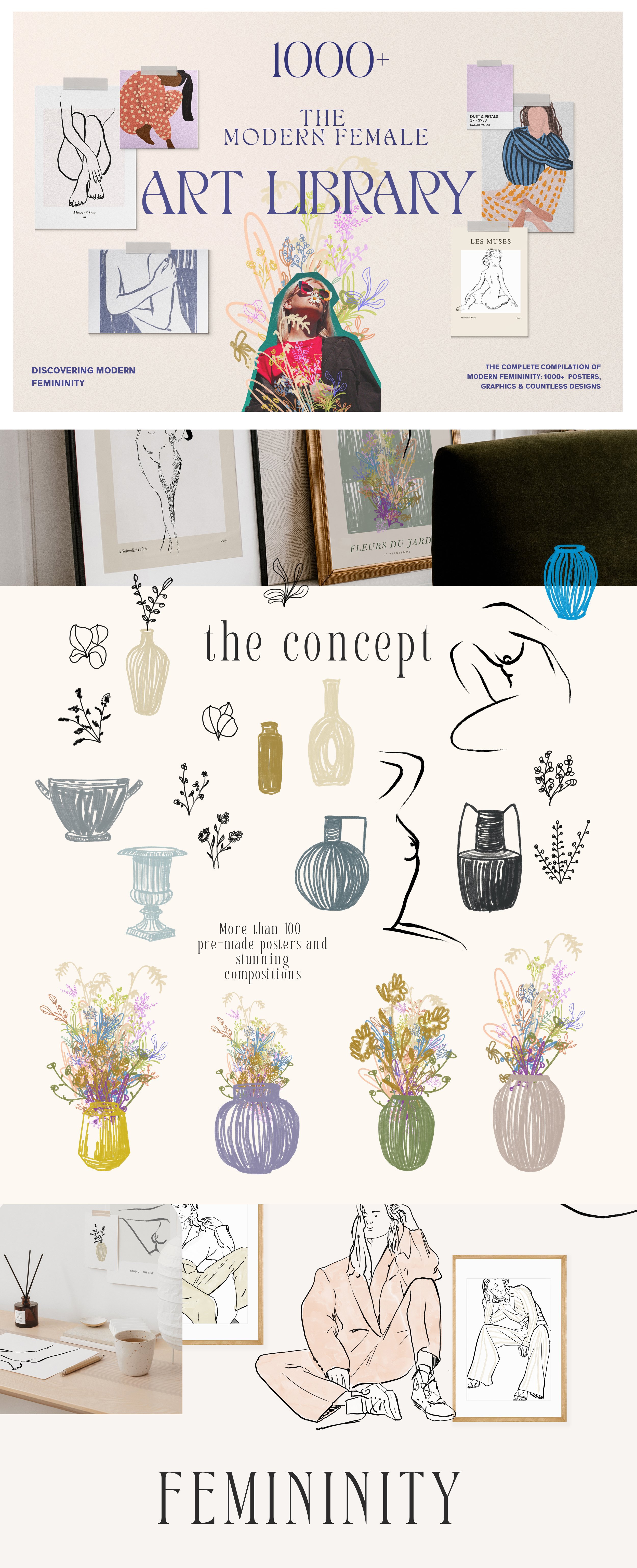 Design Trends & Female Poster Bundle - 7002529