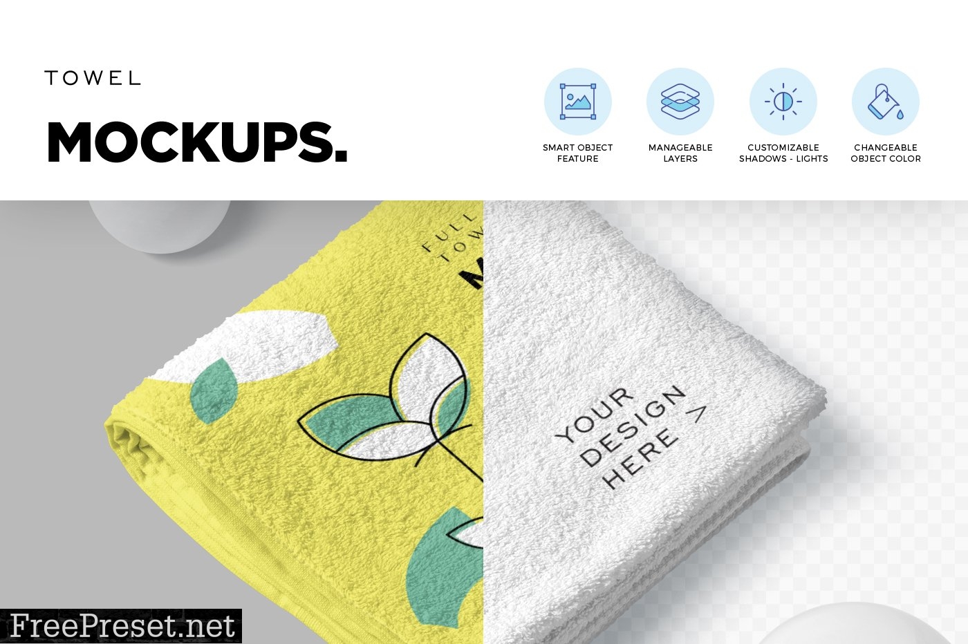 Elegant Full Towel Mockups 6707238