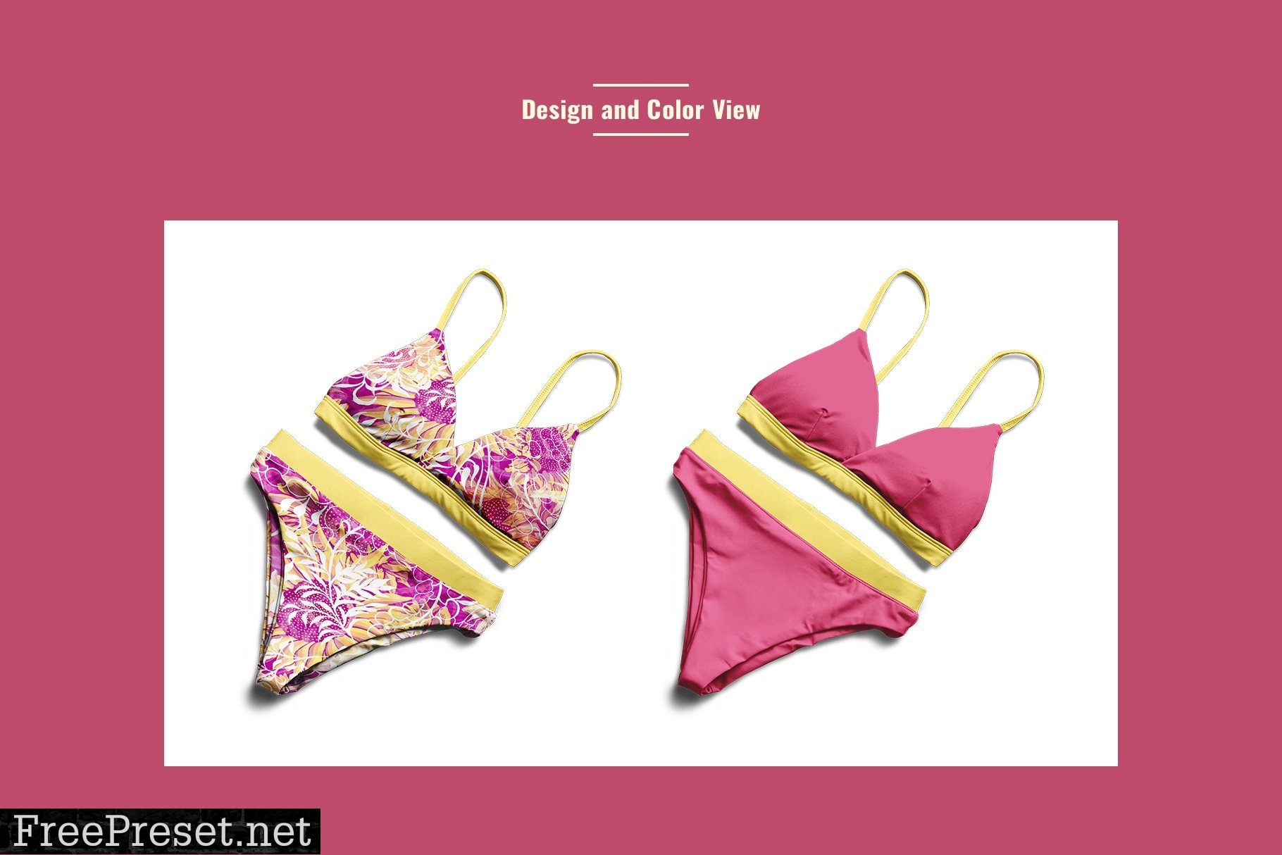 Flat Lay Womens Bikini Mockup 7530489