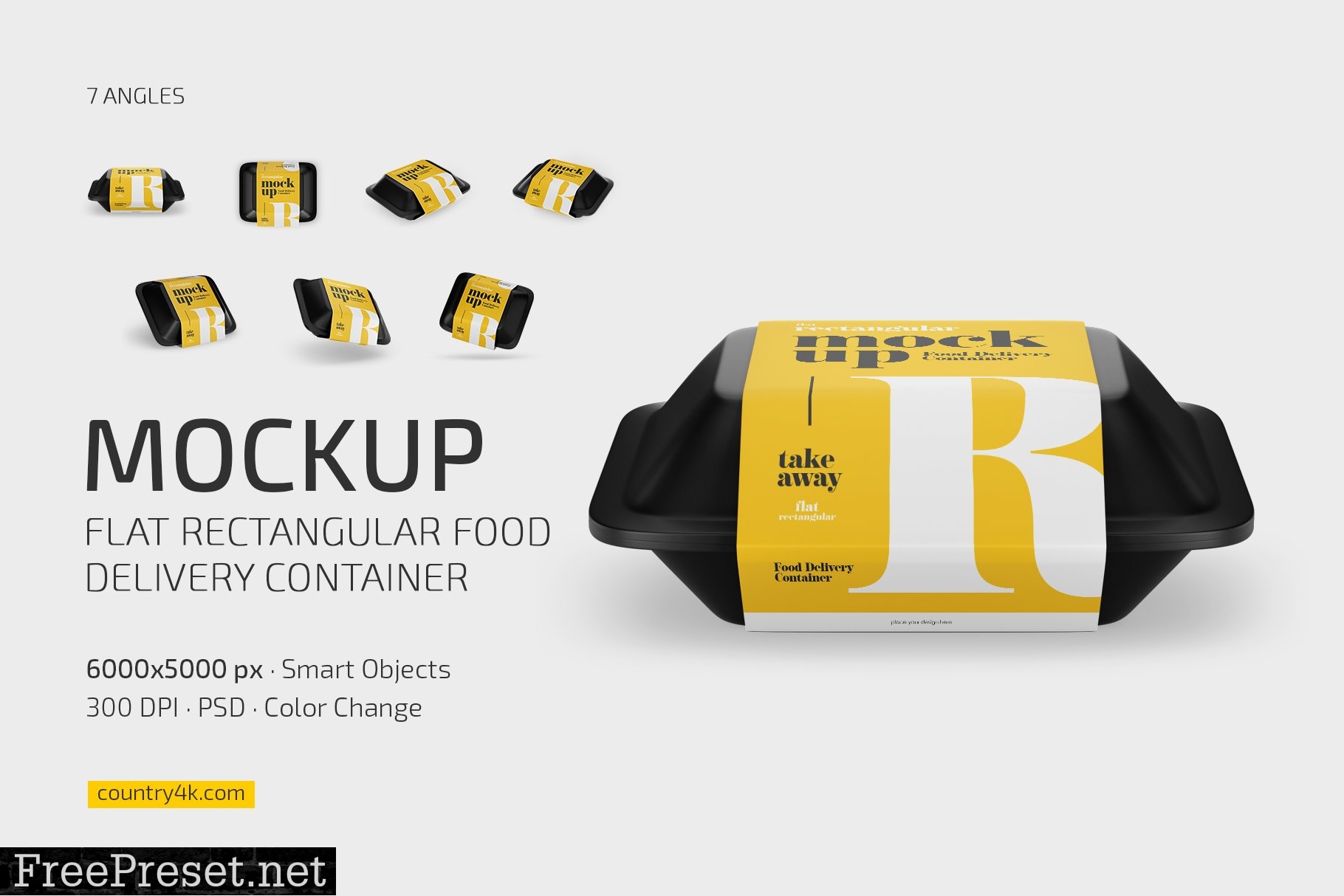 Flat Rectangular Container Mockup 7526361