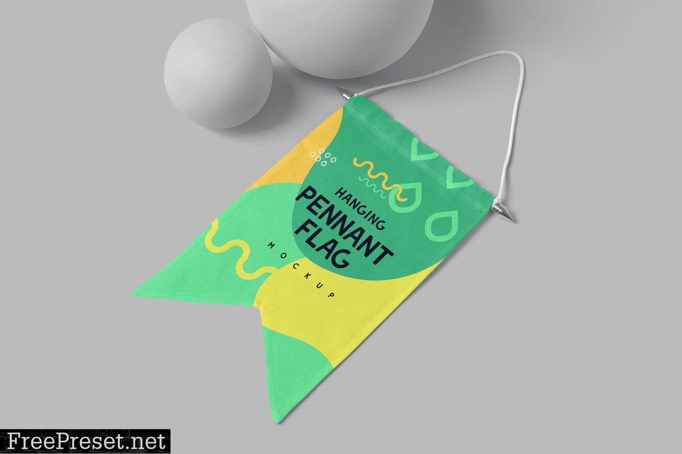 Hanging Pennant Flag Mockups 6901421