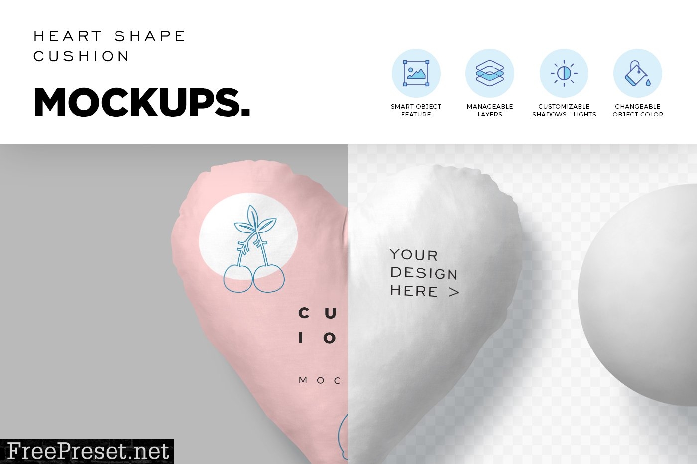 Heart Shape Cushion Mockups 6901502