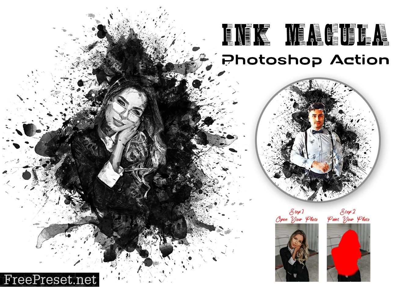 Ink Macula Photoshop Action 7474443