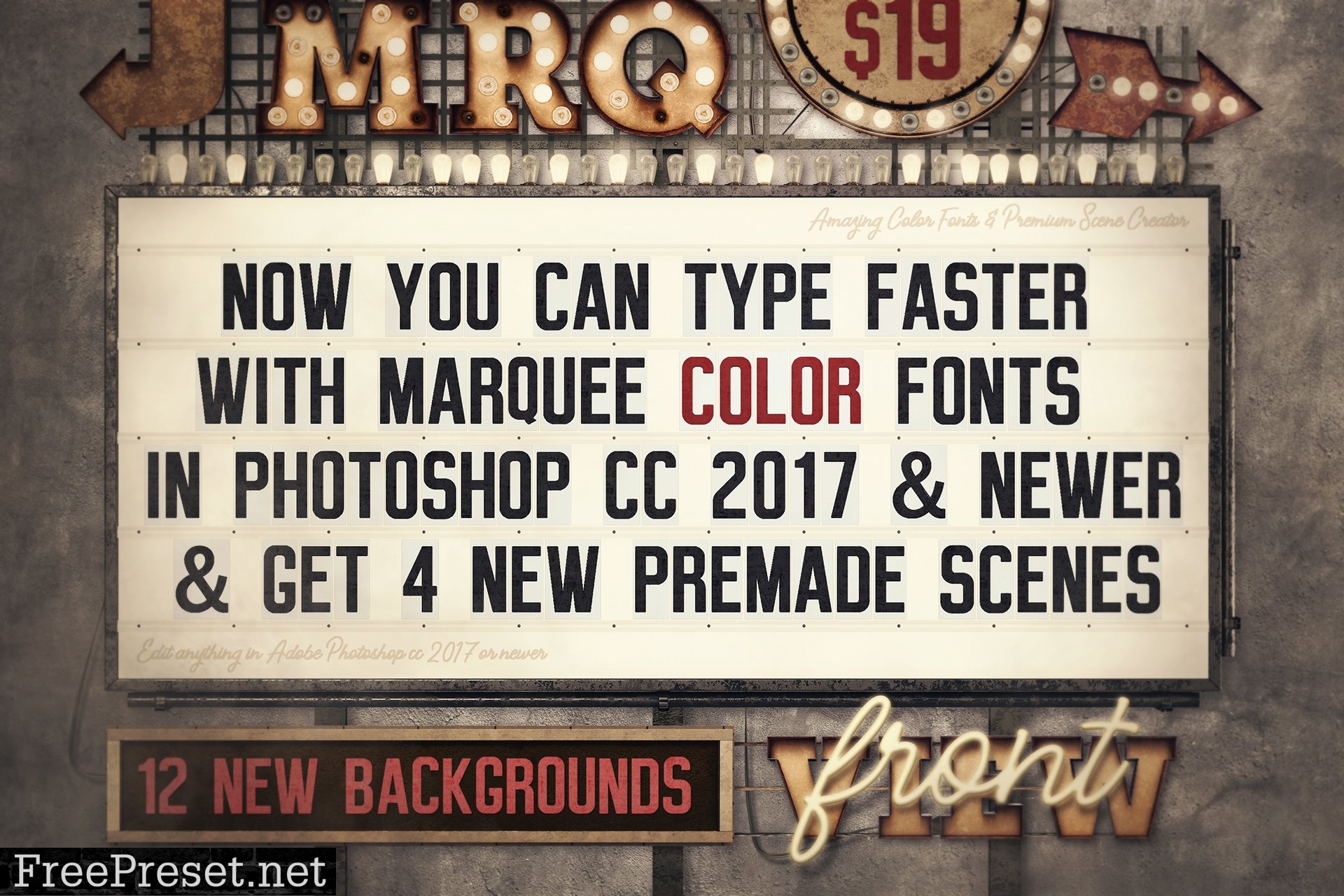 Marquee Front View - Color Fonts 2453416