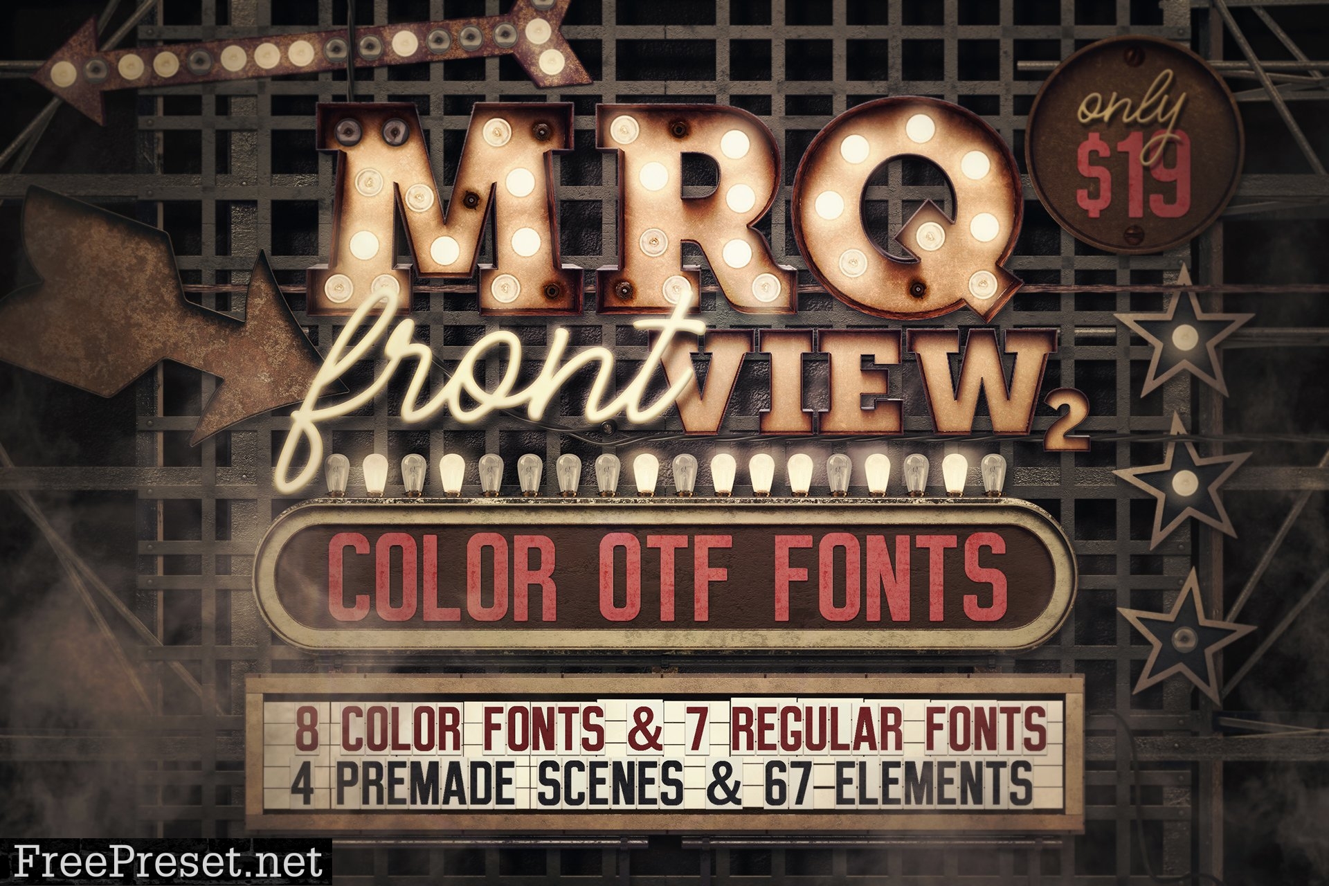 Marquee Front View - Color Fonts 2453416