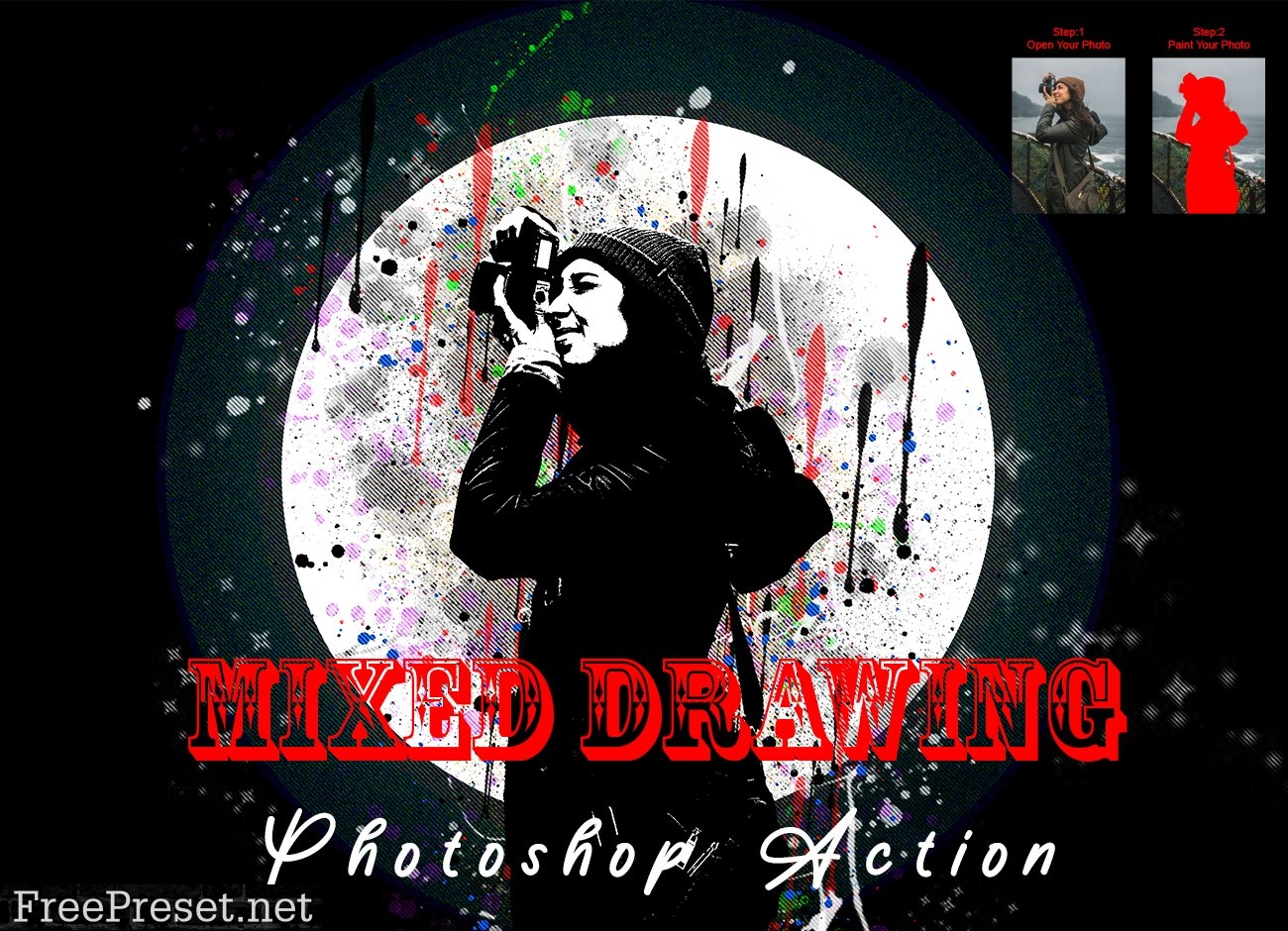 Mixed Drawing Photoshop Action 7489127