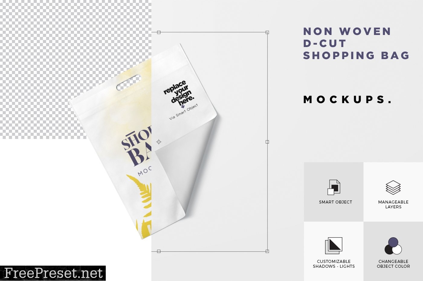 Non Woven D Cut Bag Mockups 7405410