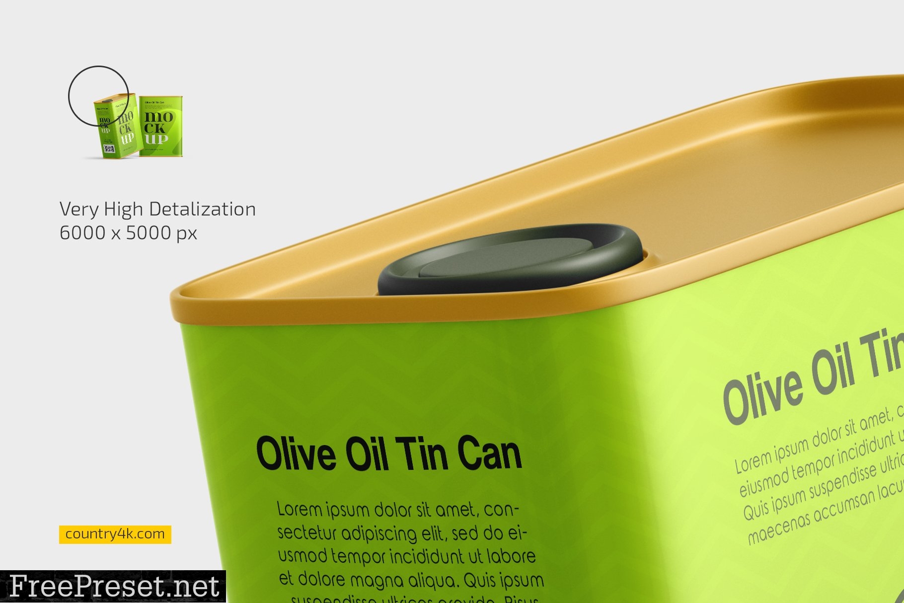 Olive Oil Tin Can Mockup Set 7469091