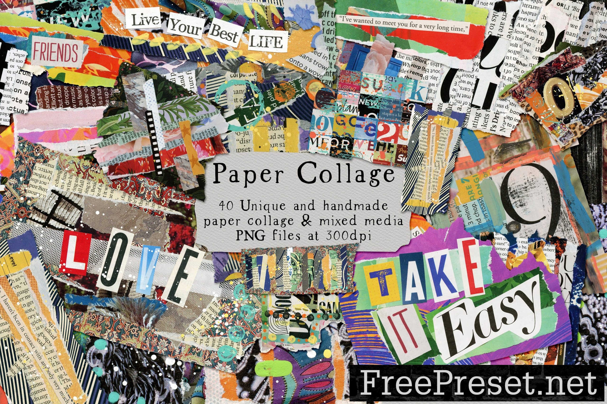 Paper Collage Graphics and Backgrounds