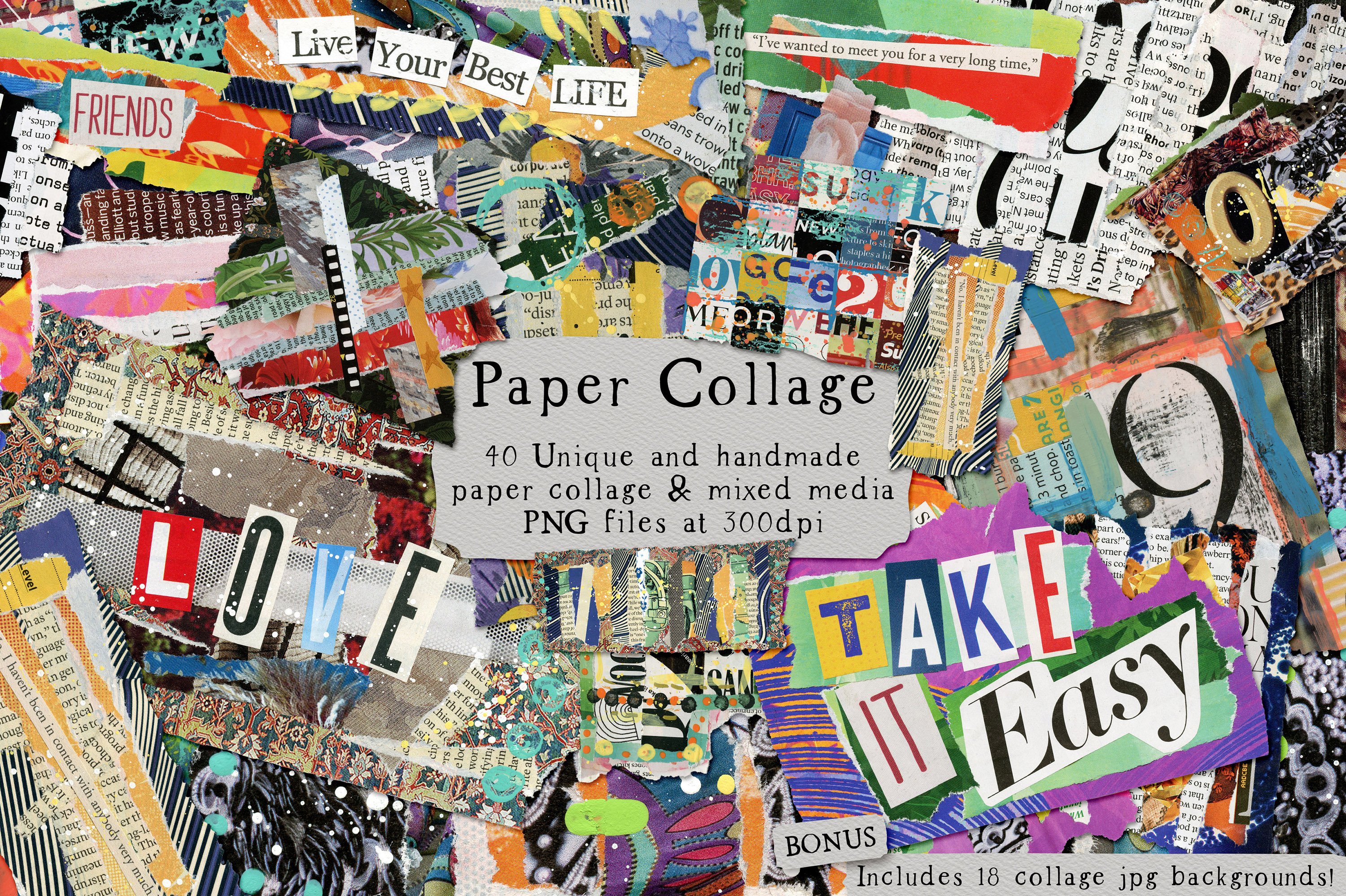 Paper Collage Graphics and Backgrounds