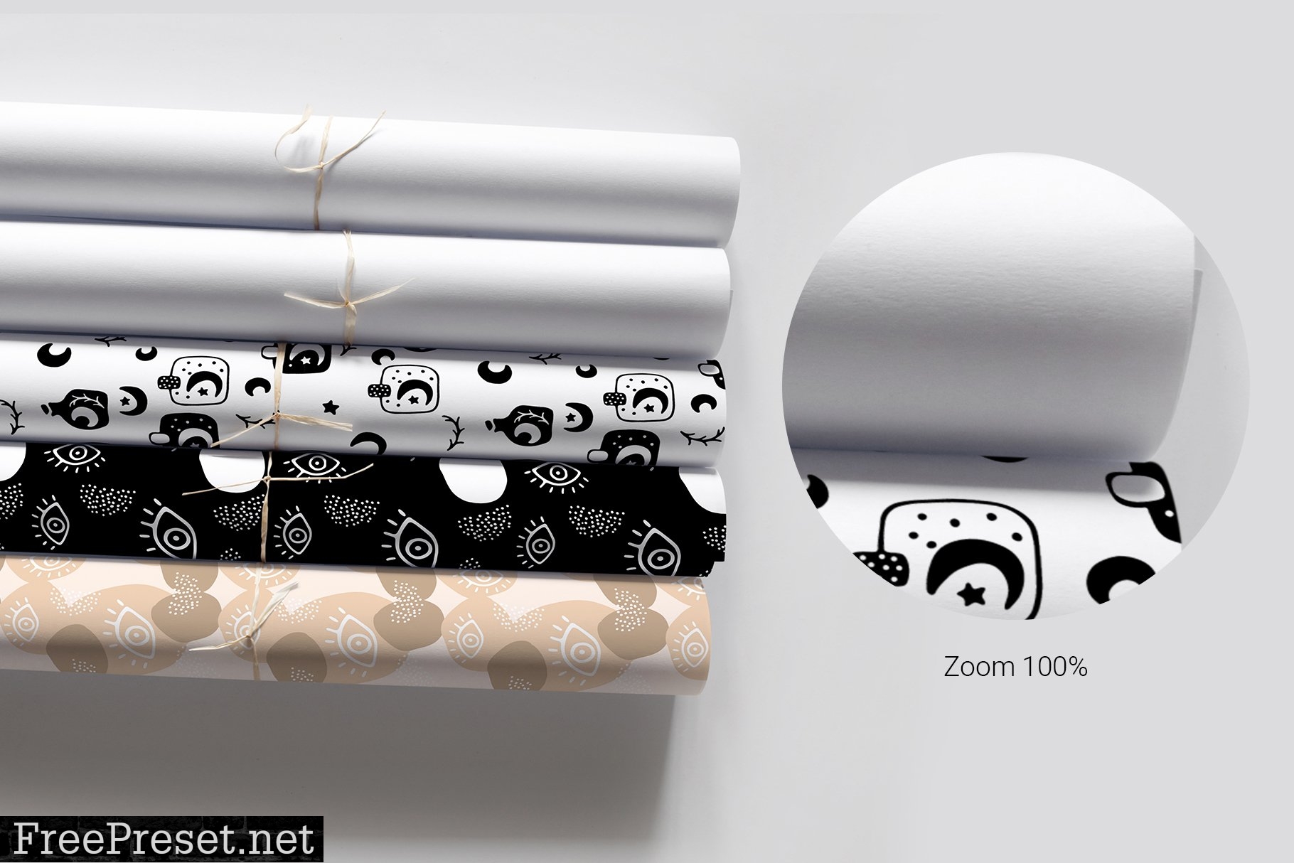 Paper Rolls Mockup Wrapping Layered 6607284