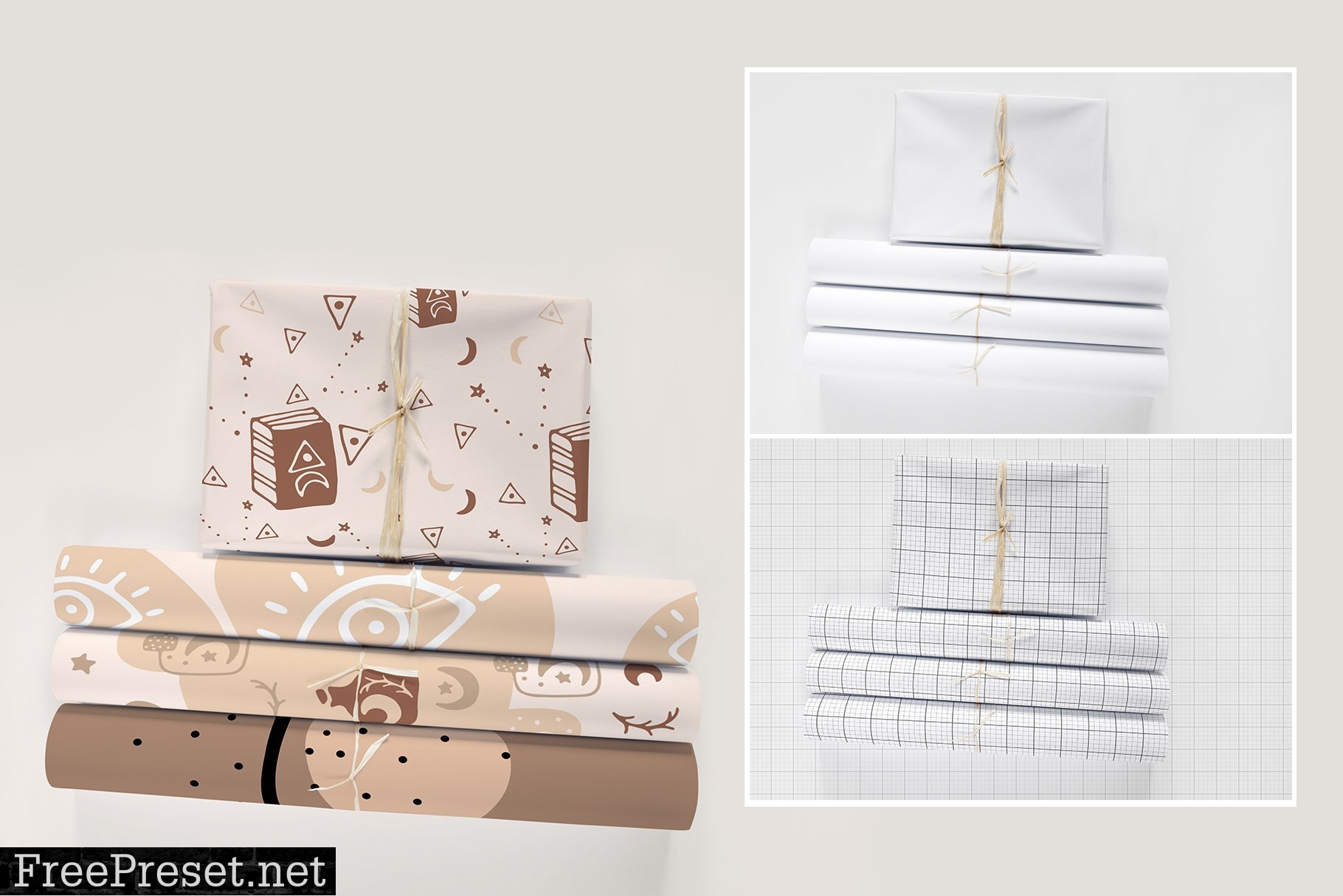 Paper Rolls Mockup Wrapping Layered 6607284