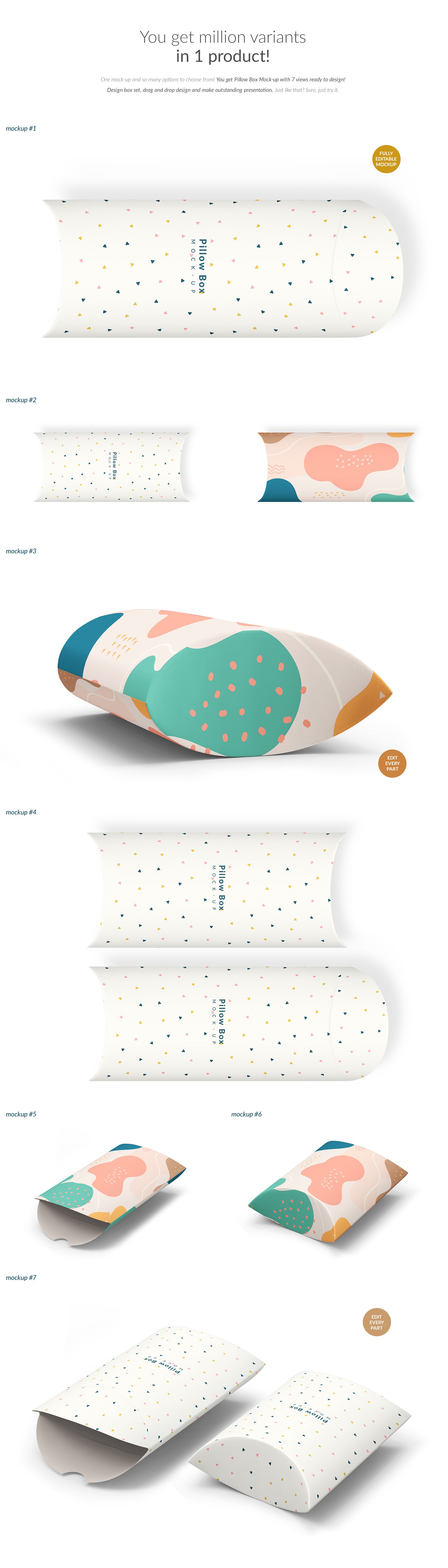 Pillow Box 7xMock-ups 6637746