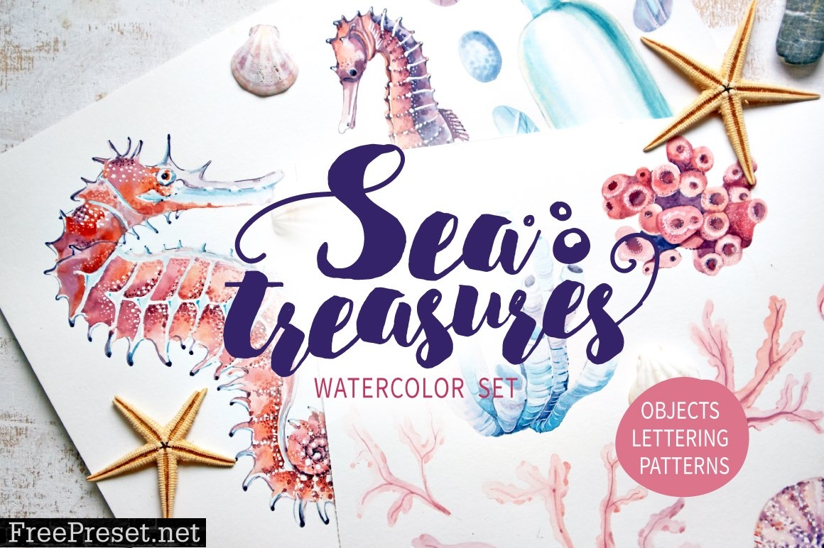 SEA TREASURES Watercolor set 1329362