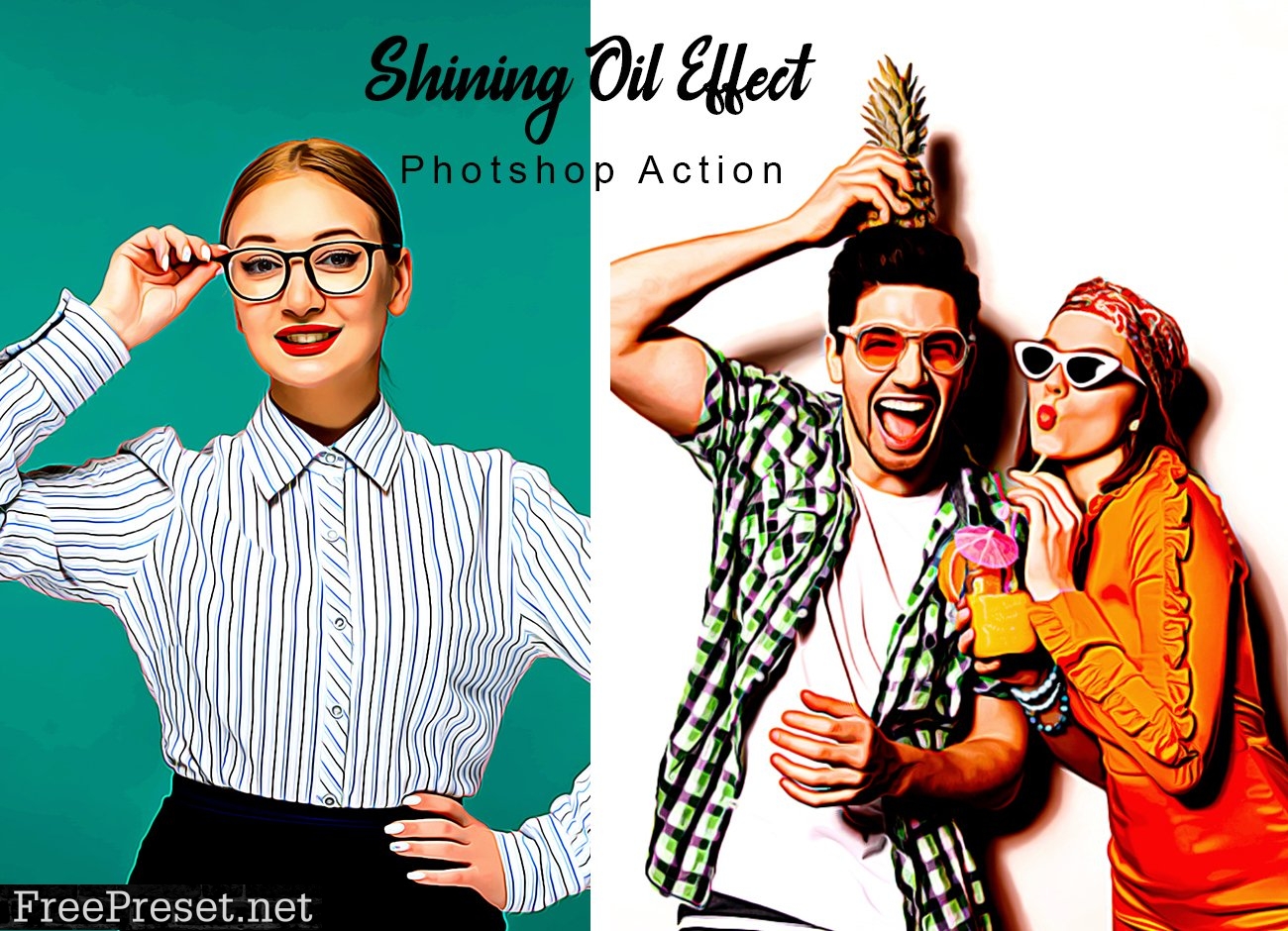 Shining Oil Effect Photoshop Action 7516920