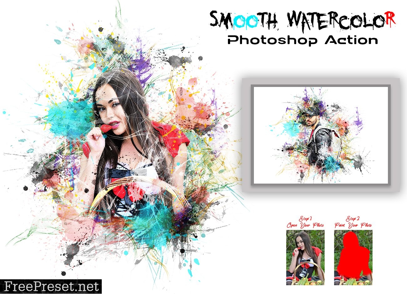 Smooth Watercolor Photoshop Action 7506994