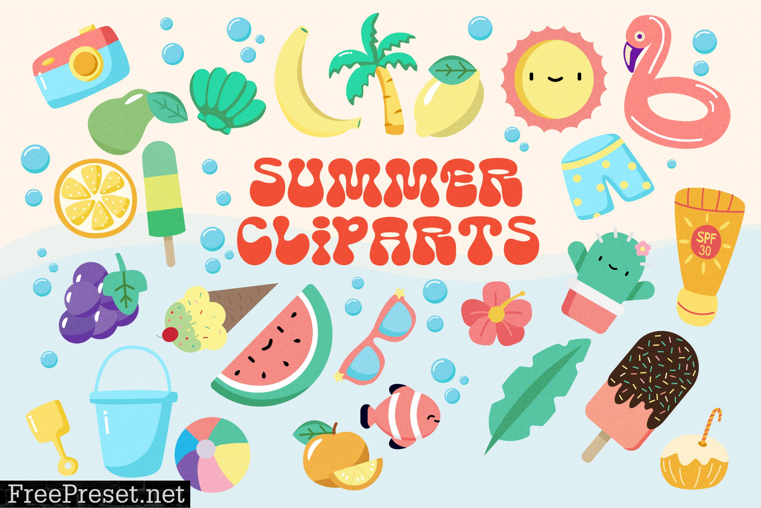 Summer Clipart Elements Bundle 7482480