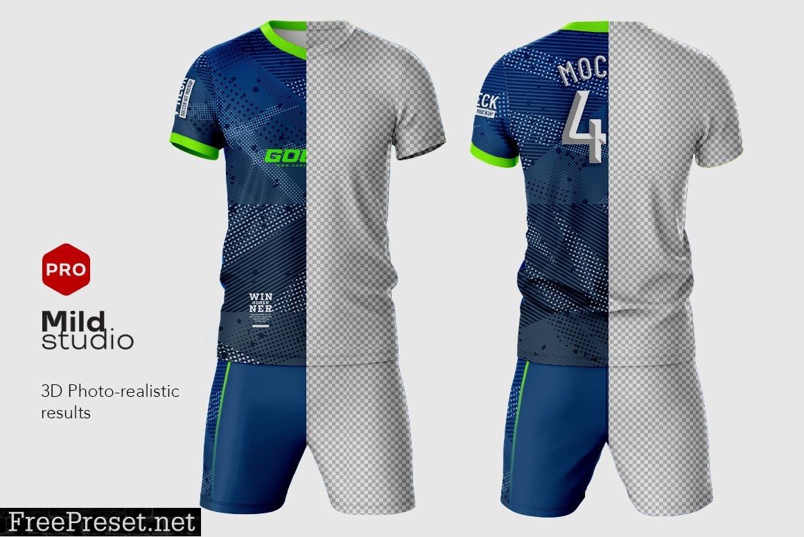 V Neck Soccer kit Mockup 7410377