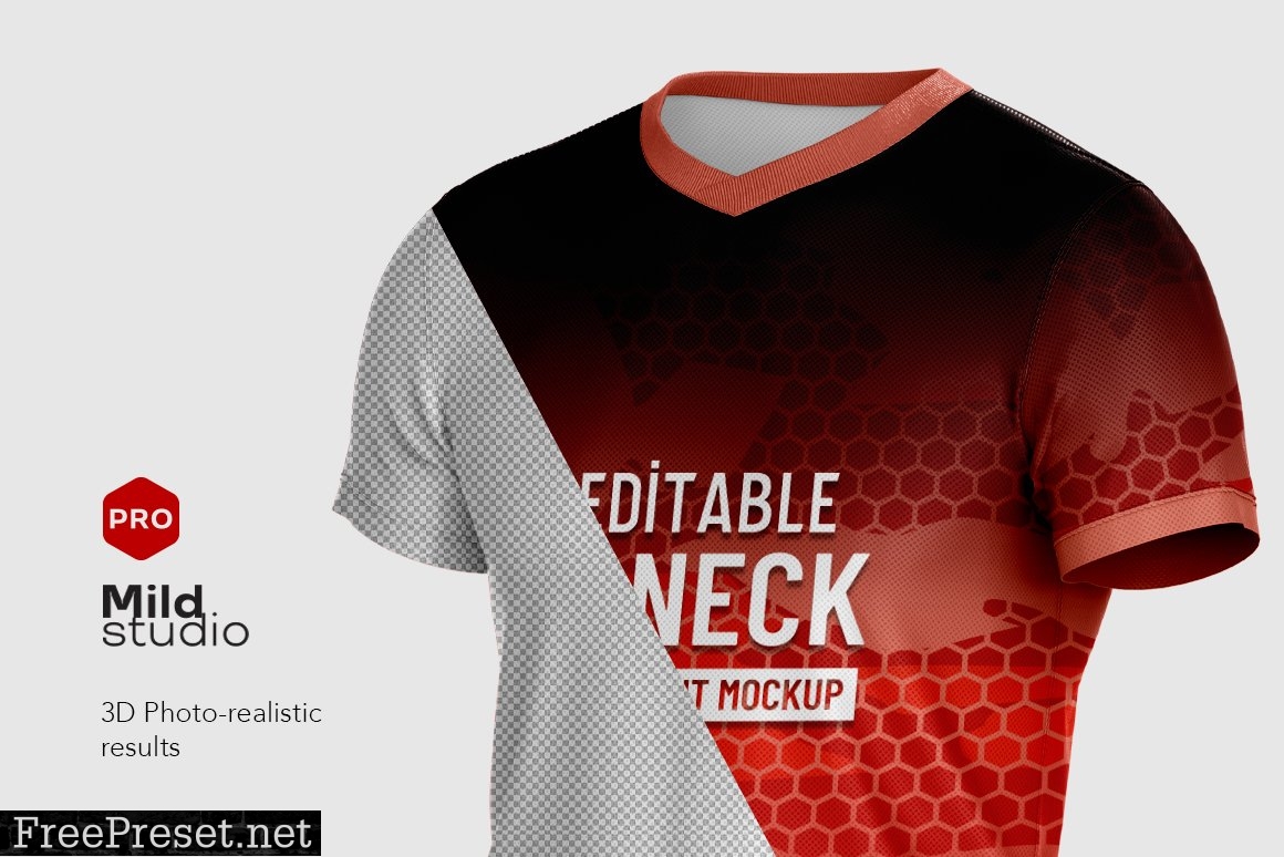 V Neck Soccer kit Mockup V.04 7410450