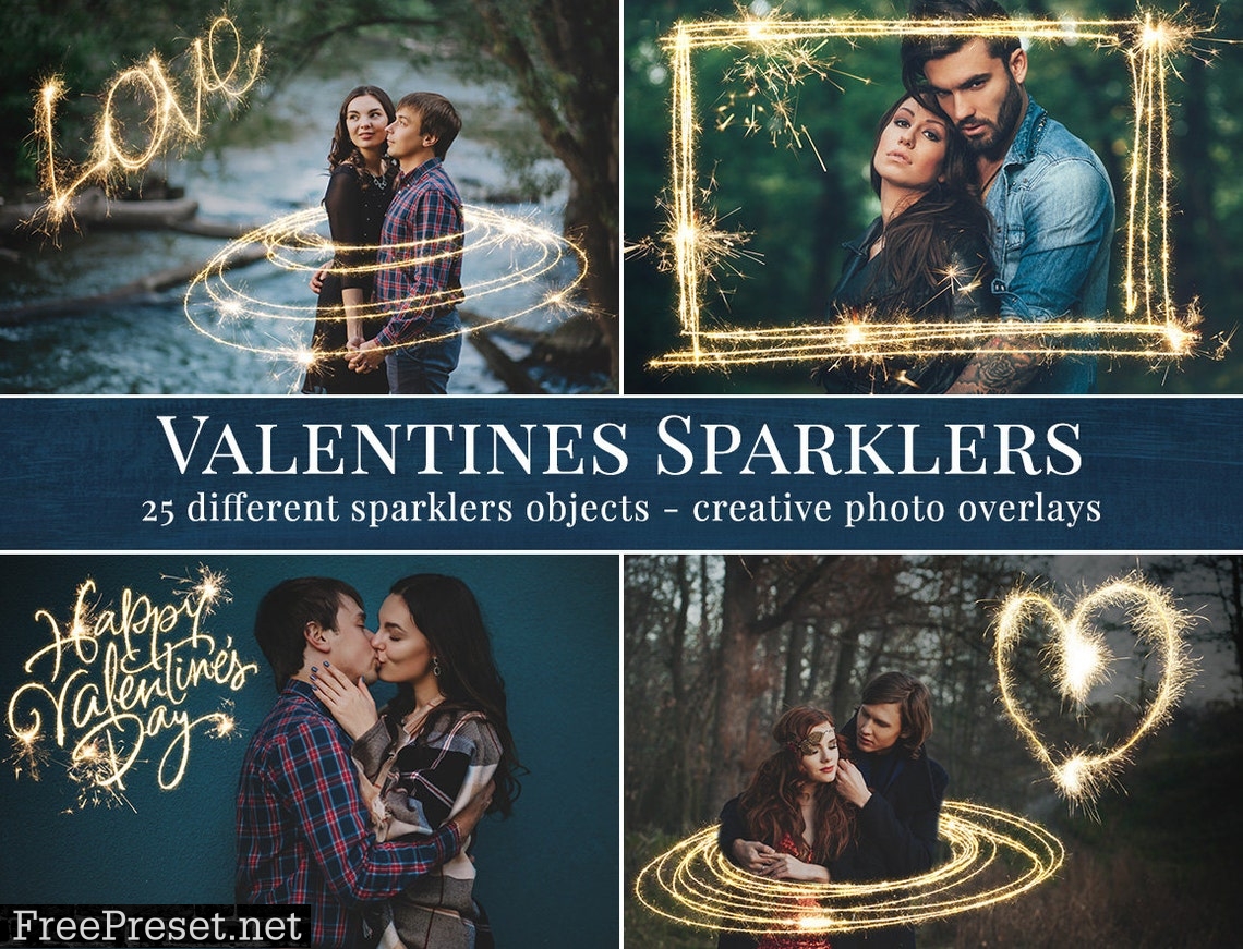 Valentines Sparklers photo overlays, valentines photo overlays for Photoshop, love overlays, wedding overlays, valentines overlays