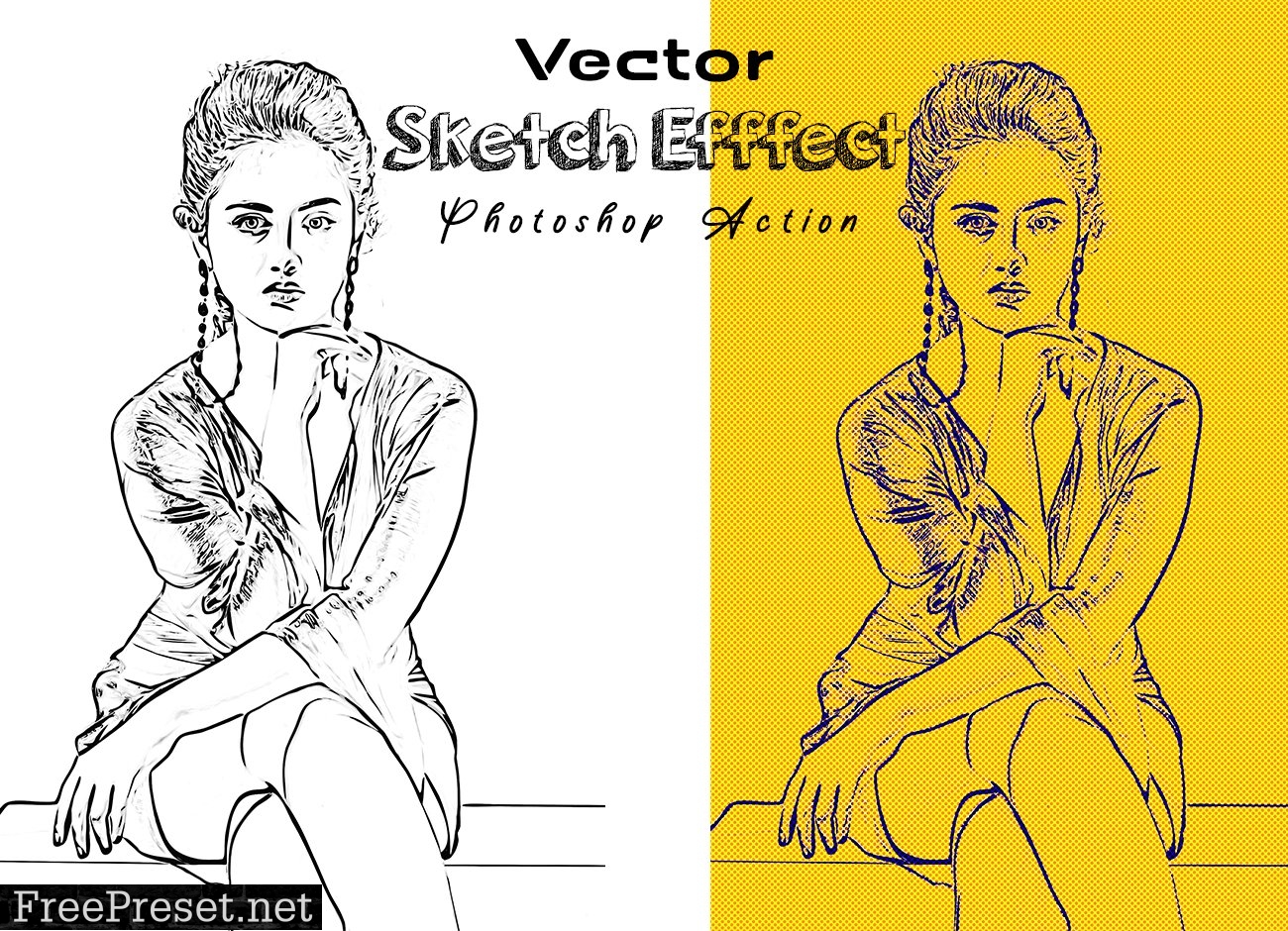 Vector Sketch Effect Photoshop Action 7519770