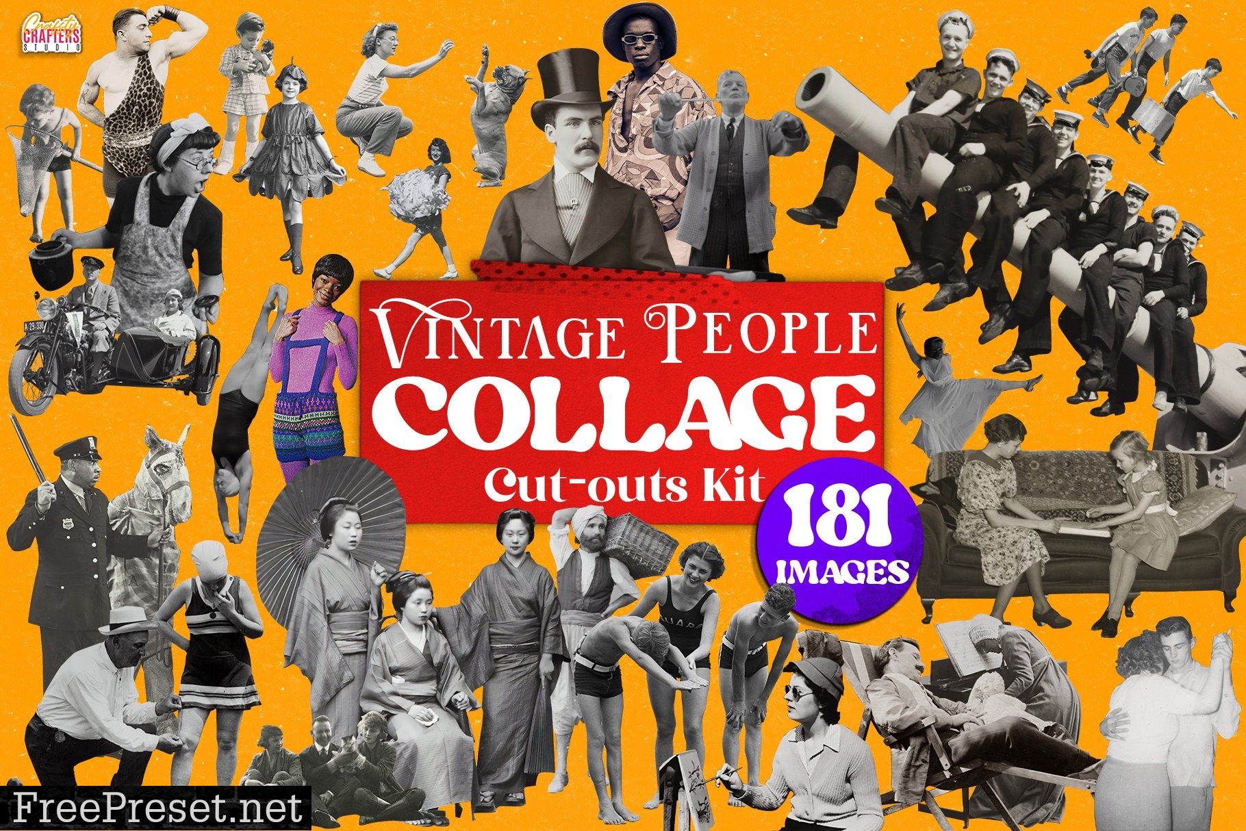 Vintage People Collage Cut-Outs Kit - 7024421