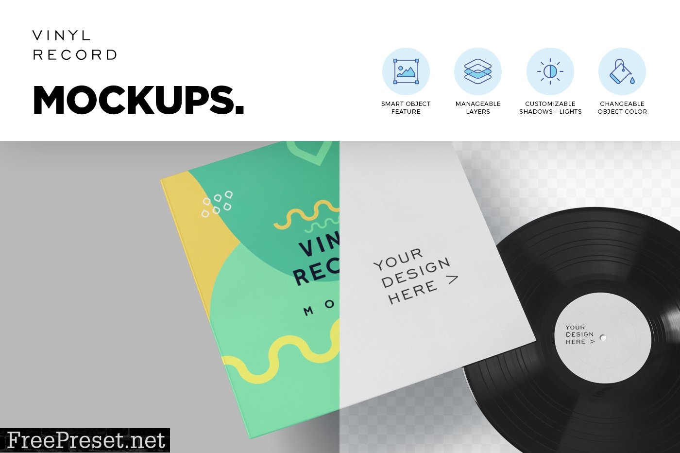 Vinyl Record Cover Mockups 6907779