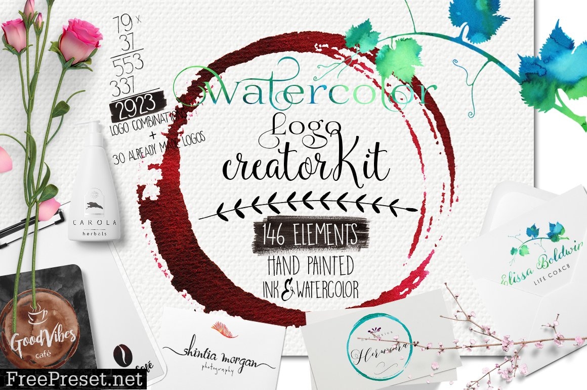 Watercolor LOGO creator kit 1046935