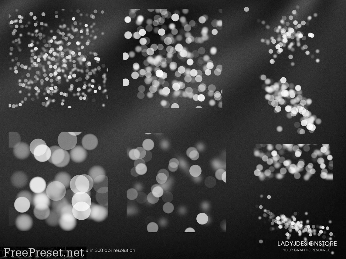 White Bokeh Overlays, Glowing night lights, Magic ligths, Blure lights