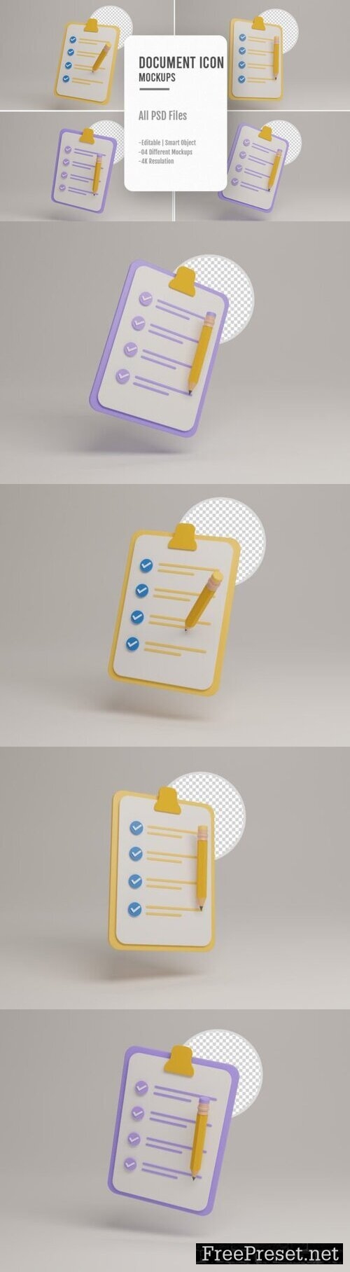 04 PSD Illustration of Document Icon