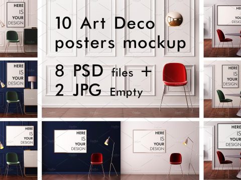 10 Art Deco posters mockup