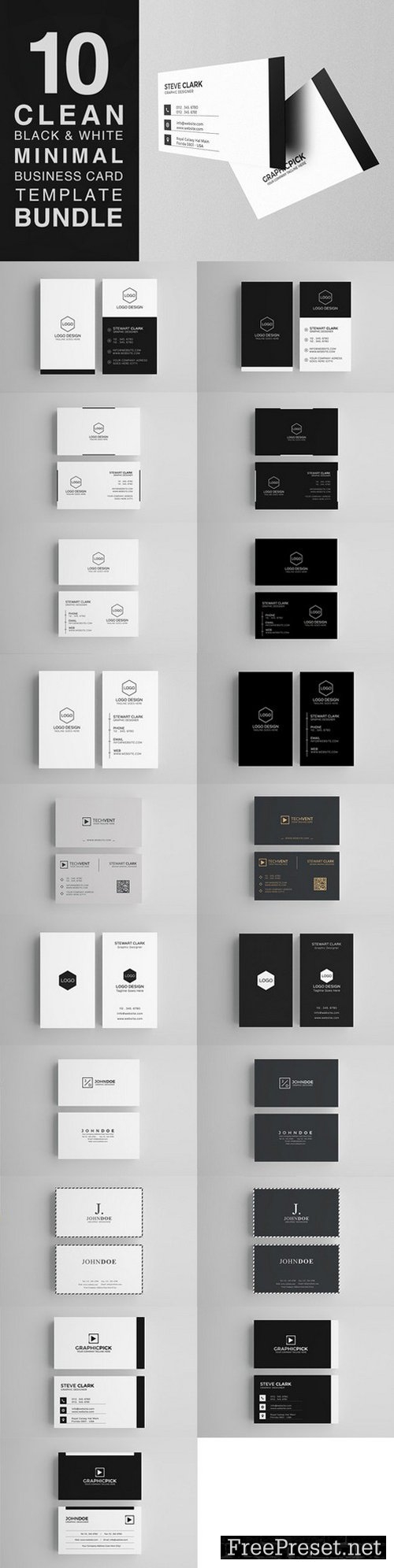 10 Clean Minimal Business Cards