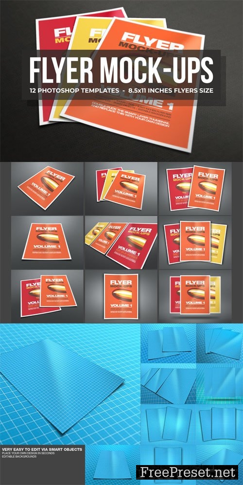 10 Photorealistic Flyers PSD Mockups Templates