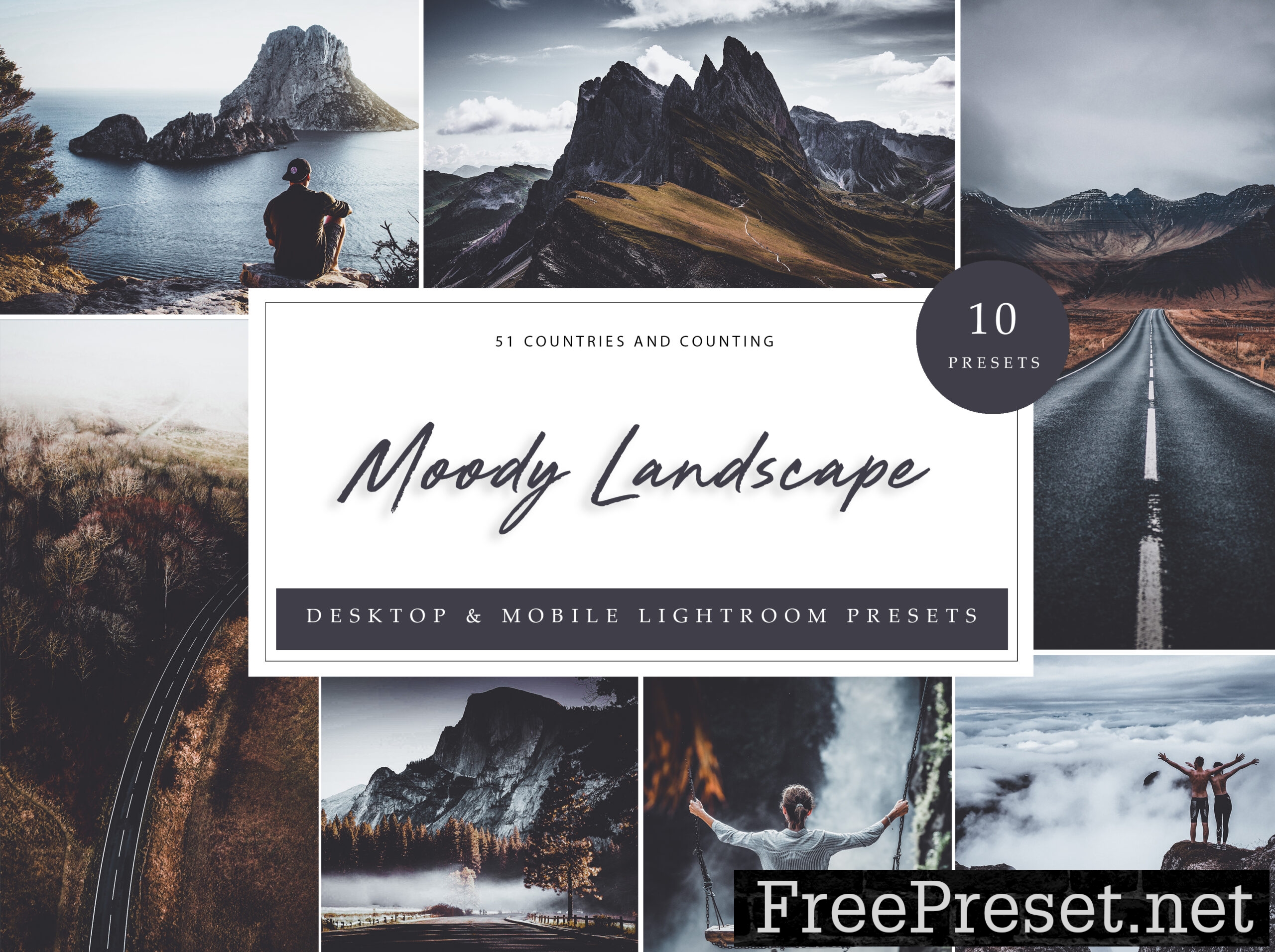 10 x Lightroom Presets, Moody Landscape Presets