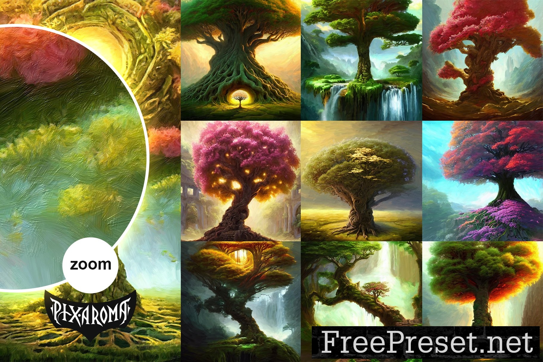 100 Fantasy Trees - Oil Painting Art 7556701