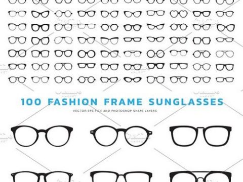 100 Frame Sunglasses Vector PSD