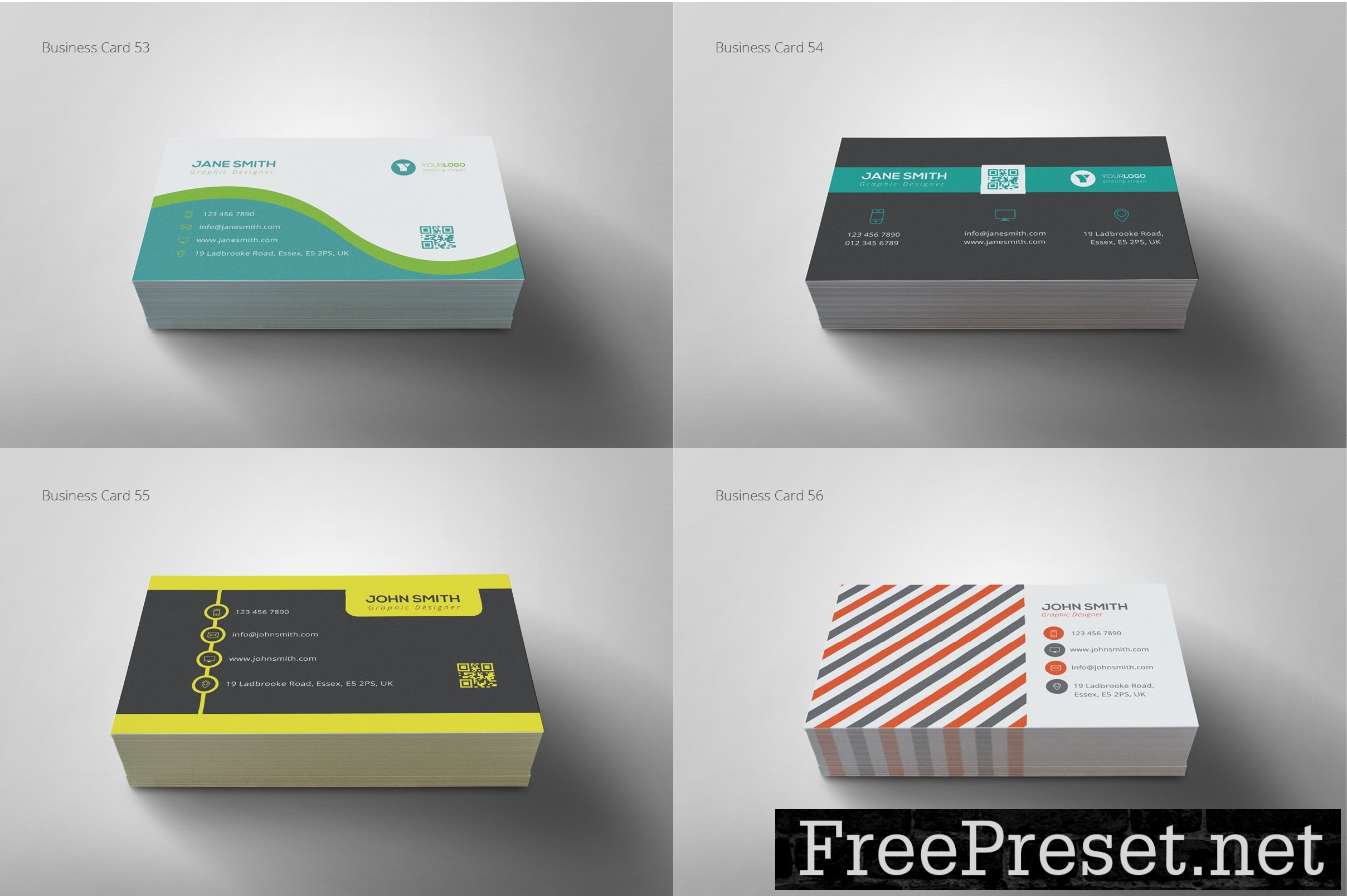 100 Minimal Business Cards Bundle