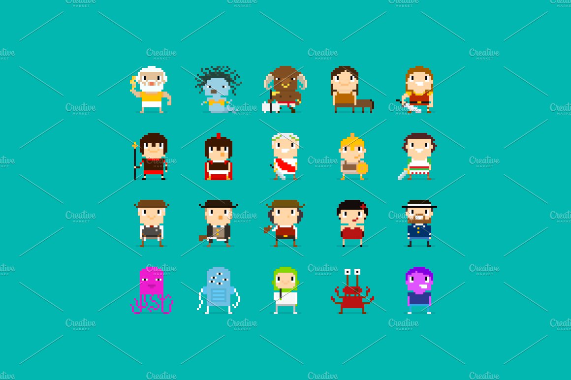 100 Pixel Art Characters - 2