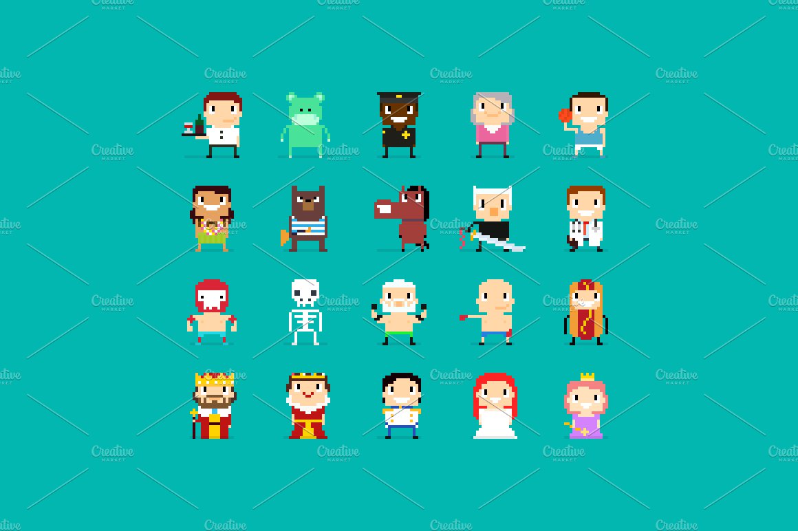 100 Pixel Art Characters - 2