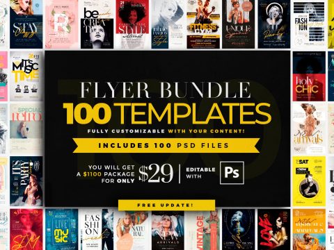 100 PSD (Adobe Photoshop) Flyer Bundle - Mega Pack