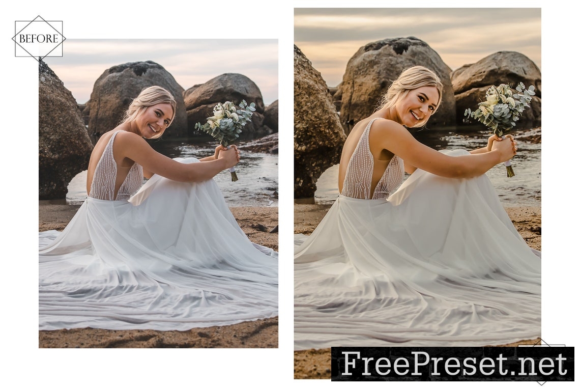 12 Mobile Lightroom Presets, Beach Wedding Mobile Preset