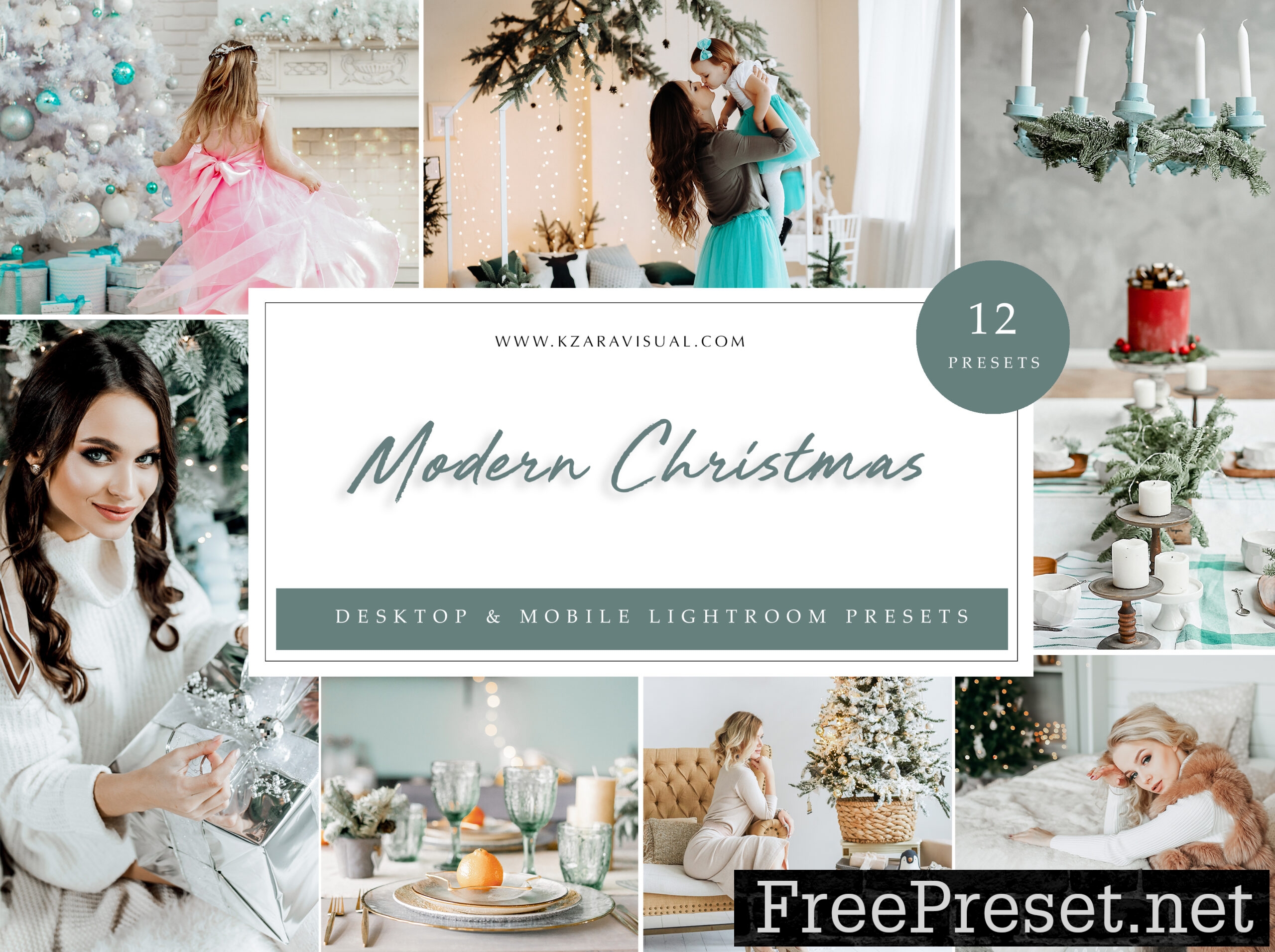 12 x Lightroom Presets, Modern Christmas Presets, Cold Presets