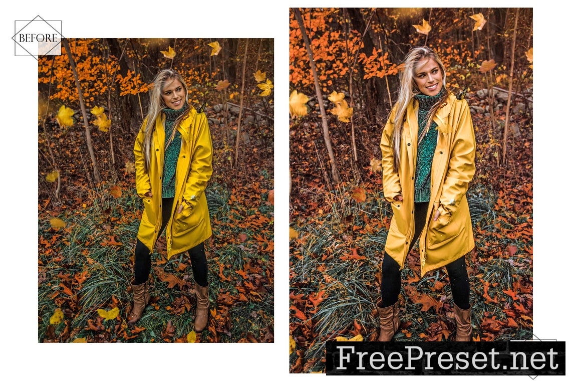 12 Yellow Autumn Lightroom Presets, Bright Preset, Fall Desktop